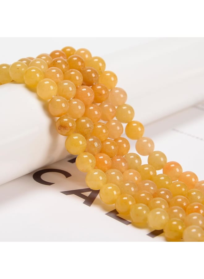 8 مللي متر 95 قطعة افينتورين الأصفر الطبيعي السلس الجولة حقيقية الحجر الكريم الأحجار الكريمة DIY بها بنفسك الخرز لصنع المجوهرات - Image 1