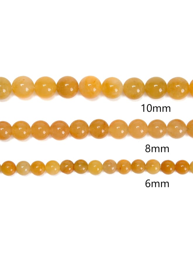 8 مللي متر 95 قطعة افينتورين الأصفر الطبيعي السلس الجولة حقيقية الحجر الكريم الأحجار الكريمة DIY بها بنفسك الخرز لصنع المجوهرات - Image 5