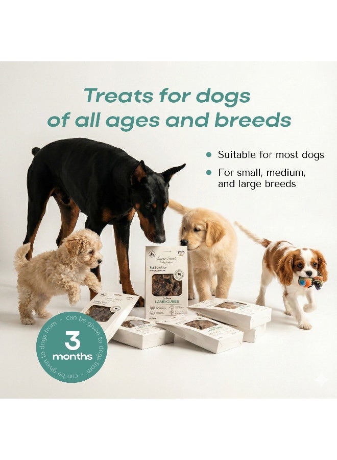 اوه تو بيتس  O2Pets مكافآت تدريب للكلاب والجراء على شكل مكعبات لحم الضأن – وجبة خفيفة بمكوّن واحد فقط من رئة الضأن 100٪ – مكافأة صحية للكلاب ذات الهضم الحساس وحساسيات الطعام وأنظمة الحمية الاستبعادية، منخفضة السعرات الحرارية وغنية بالبروتين. - Image 3