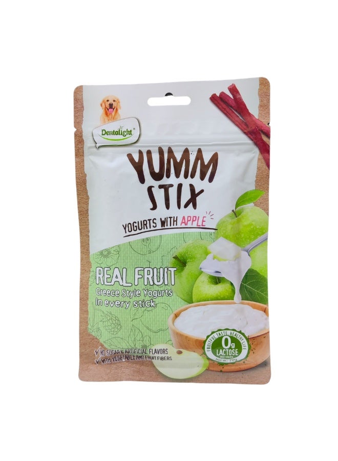 Dentalight Yumm Stix For Dogs-Wet & Soft - Yogurts With Apple 70g - Image 1