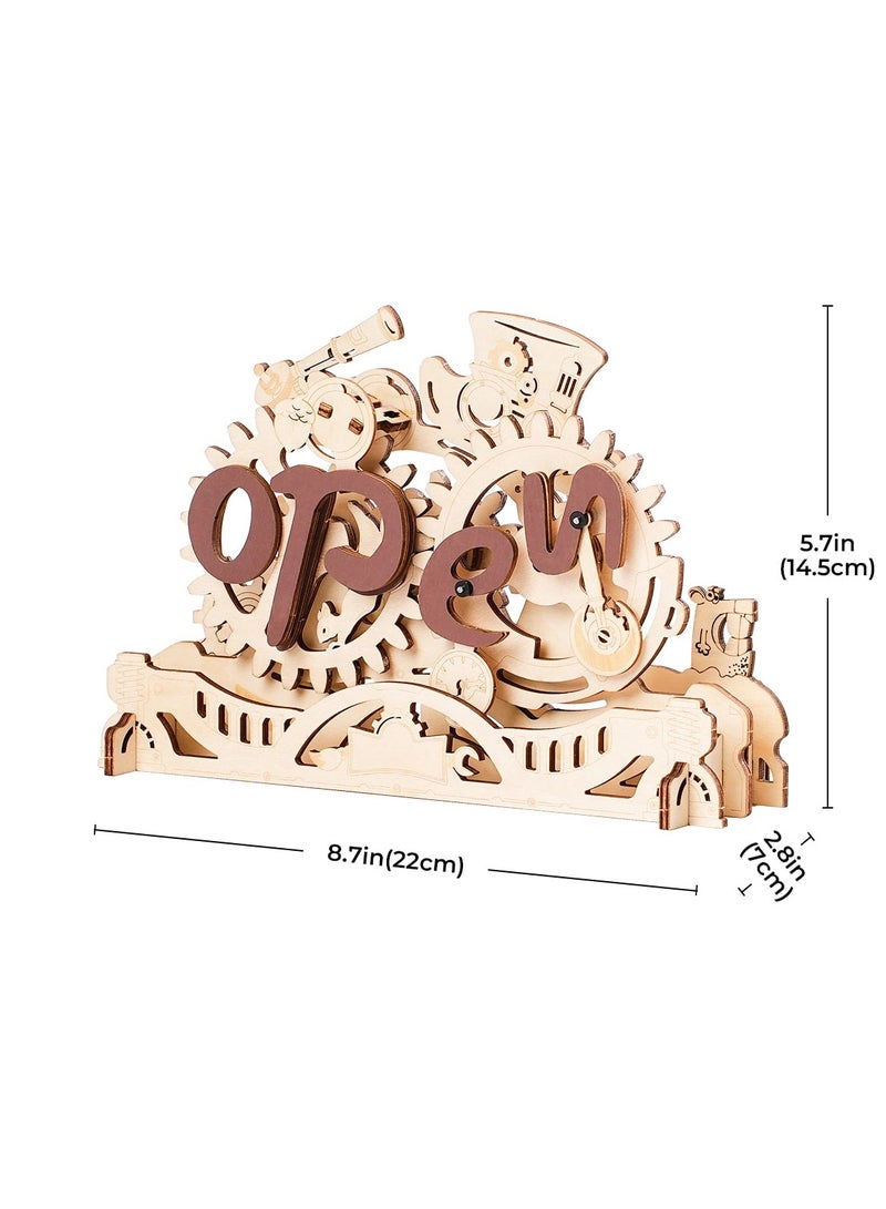 ROKR Open Closed Sign 3D Puzzle, Mechanical Wooden Model - Image 4