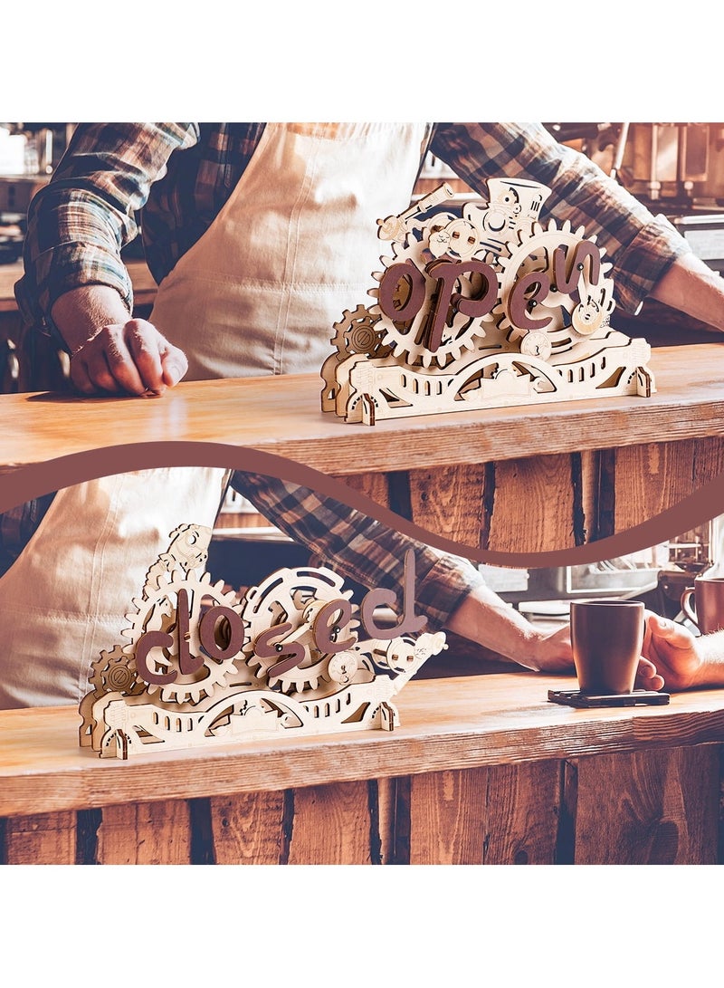 ROKR Open Closed Sign 3D Puzzle, Mechanical Wooden Model - Image 2