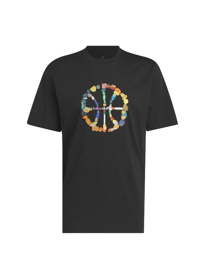 adidas Adidas Dawn2Dusk Tee 4 Black Graphic Tee (Short Sleeve) T-Shirts For Men