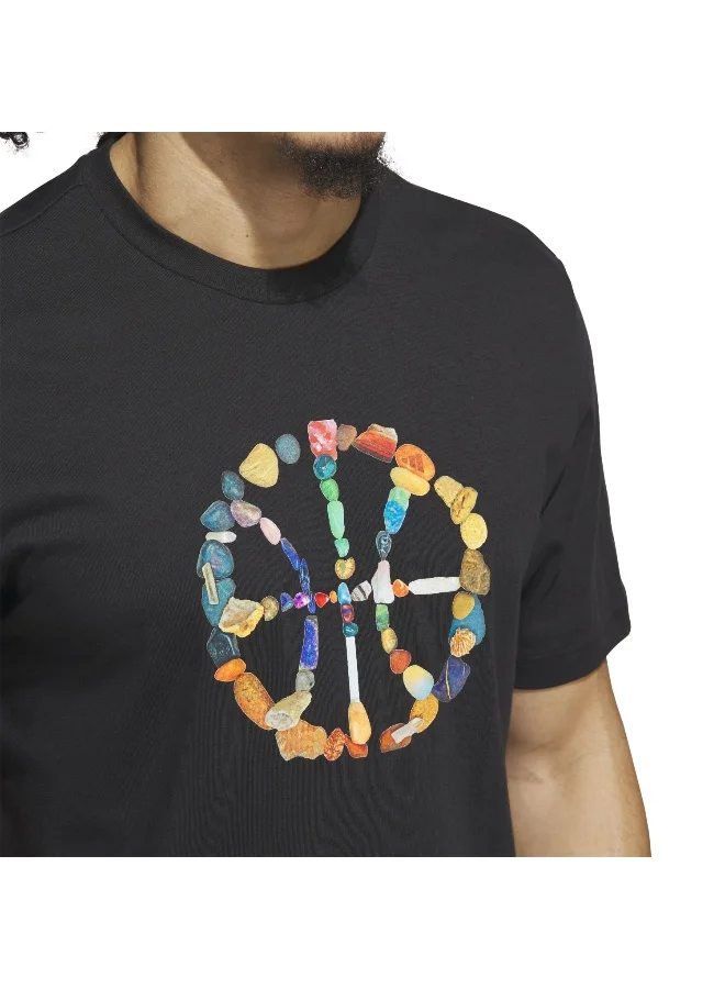 Adidas Dawn2Dusk Tee 4 Black Graphic Tee (Short Sleeve) T-Shirts For Men