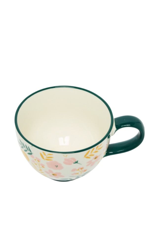 Prickly Pear Floral Green Handle Mug - Image 3