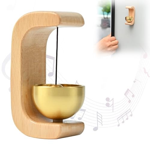 ZAICUS Wooden Door Chime with Brass Bell- Dopamine Door Bell Wind Chime for Home, Entryway, Refrigerator, Garden Shopkeepers Door Chime - Housewarming Gift - Image 1