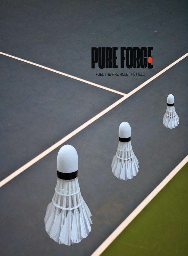 كرات تنس الريشة PUREFORCE، ريش، أبيض، سرعة 76، للعب في الأماكن المغلقة والمفتوحة، عبوة من 6 كرات - Image 5