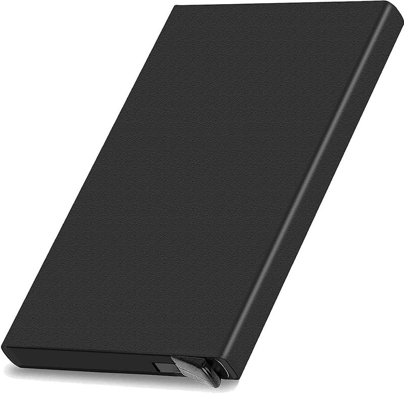 NAPA HIDE RFID Blocking Card Holder Wallet for Men & Women | Pop-Up Aluminium Slim Credit/Debit Card Case | One Click Access (Black1) - Image 3