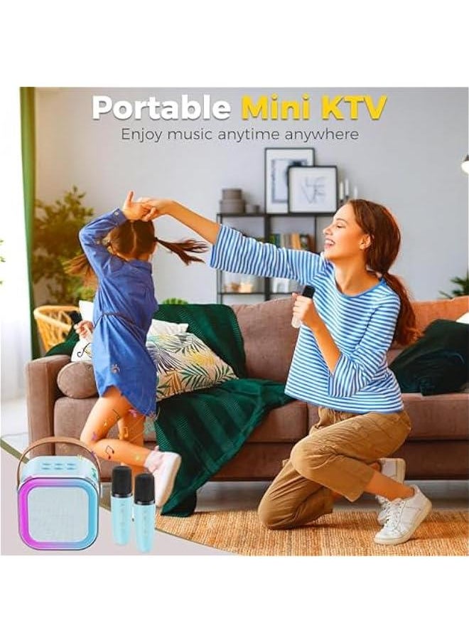 HOOKOR Mini Karaoke Machine for Kids Gifts Adults (Cute Little & Portable) Bluetooth Speaker with Wireless Microphone (Sound Loud) Birthday Gifts for Girls 3-12 Years Old Toddler Toys (Blue)  - Image 5