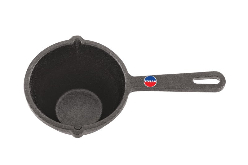 Tosaa Tosaa Cast Iron Tadka Pan, Vaghar Chounk Used for Frying Spices & Dal, Gas & Induction Friendly Base Loha Baghar, Small Size, Pre-Seasoned Cookware for Kitchen - 11 Cm  - Image 5