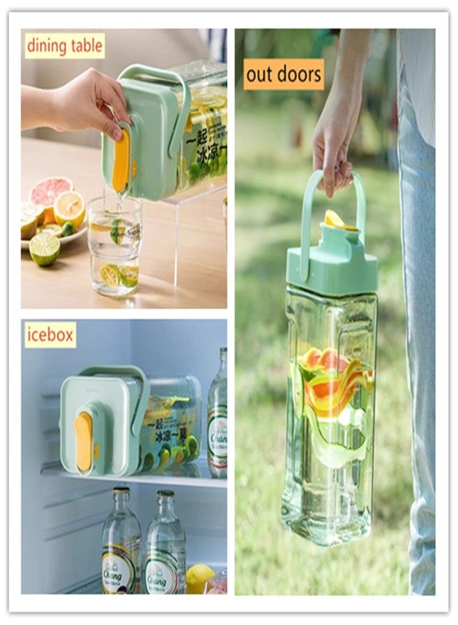 GeRRiT 123fl oz cold water bottle, clear plastic kettle with lid, refrigerator kettle, BPA-free, shatters resistant, perfect for iced tea, Sangria, lemonade, juice, milk, etc (warm white), neutral - Image 4