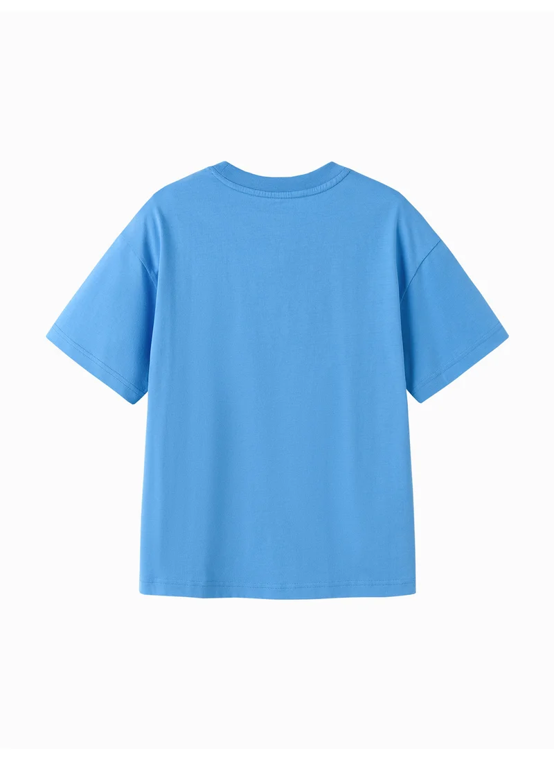 بالابالا Kids Girl Round v-neck short-sleeved T-shirt