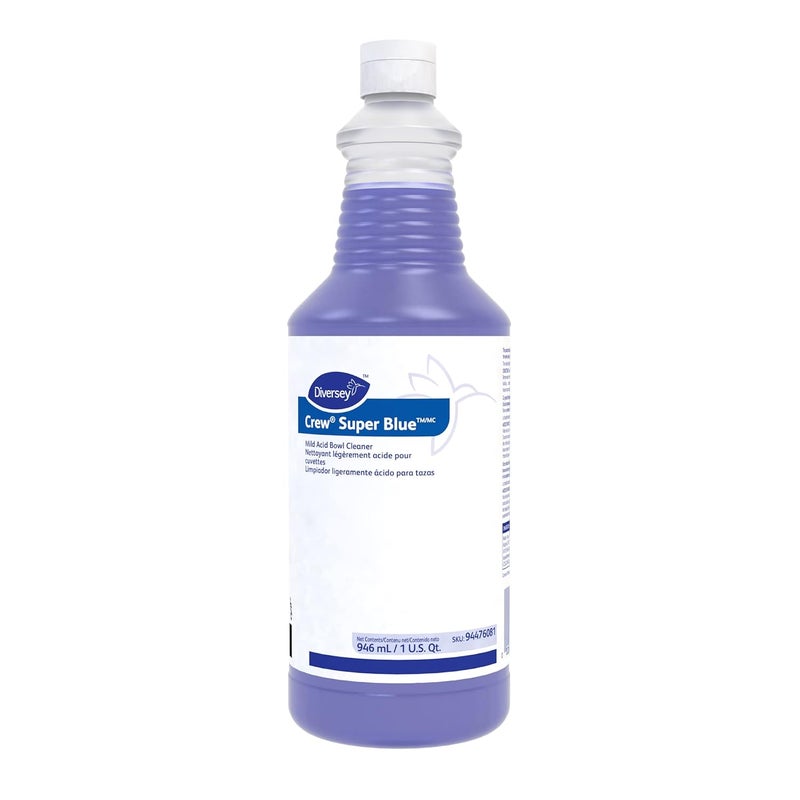 CREW Diversey 94476081 Super Blue Mild Acid Liquid Toilet Bowl Cleaner, Removes Rust, Scale & Stains, Citrus Scent, Ready-to-Use Squeeze Bottle, 32-Ounce (Pack of 12) - Image 2