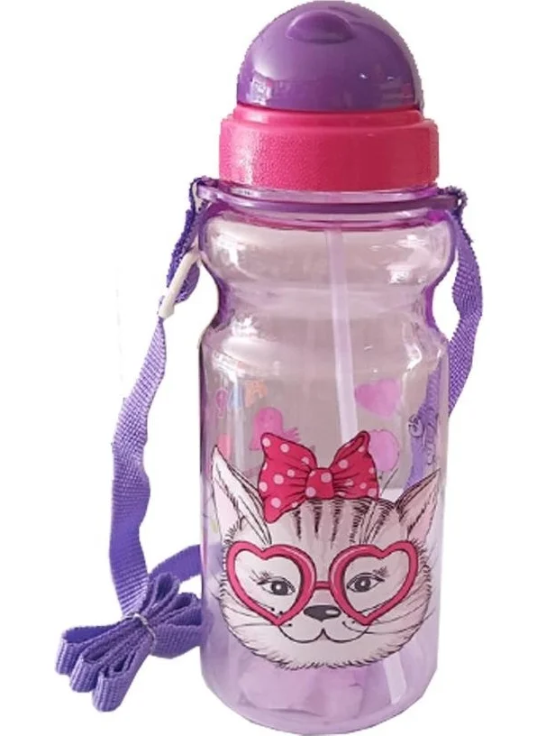 Dolphin Water Bottle for Girls 500ML Purple 1 Piece Little Happy Purple Water Bottle Plastic Water Bottle