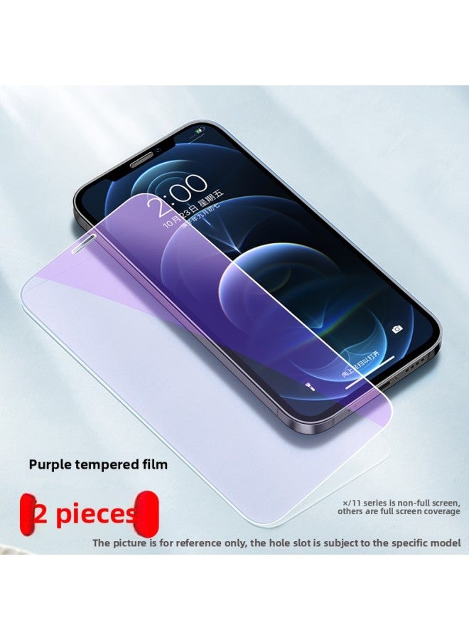 For 13 For Iphone 14Plus Tempered Film For Iphone15Pro 16 Anti-peep Film 12 11 Full Screen Coverage XR XS-Colour:【anti-blue Light Full Glass】 Tempered Film★2 Pack-Size:For Iphone 12 Pro Max - Image 1