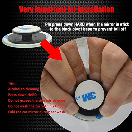 CarFrill 4 Pack Blind Spot Mirror, 2" Round HD Glass Frameless Convex Rear View Blind Spot Mirror Stick On with 360° Rotation Adjustable For SUV Car Auto - Image 4