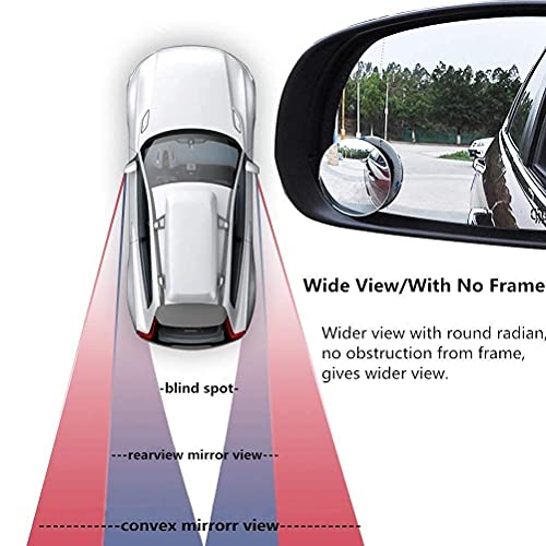CarFrill 4 Pack Blind Spot Mirror, 2" Round HD Glass Frameless Convex Rear View Blind Spot Mirror Stick On with 360° Rotation Adjustable For SUV Car Auto - Image 2