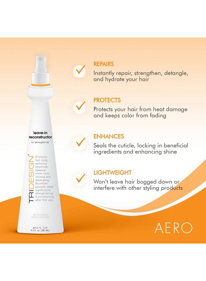 TRIDESIGN Tri Leavein Reconstructor Hair Serum For All Hair Types Leave In Conditioner Without Interfering With Styling Aids Convenient Hair Products That Strengthen Detangle & Moisturize Hair 9.5 Fl Oz  - Image 4
