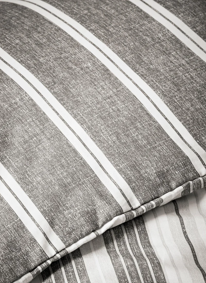Matalan Charcoal Stripe Duvet Set