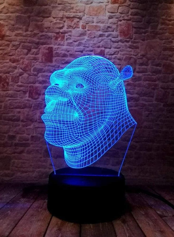 althiqahkey Multicolour 3D Illusion Lamp LED Night Light Shrek Anime Figures Model Colorful Flash Lighting Cartoon Characters Action Figures And Toys For Kids Birthday Or Gifts - Image 3