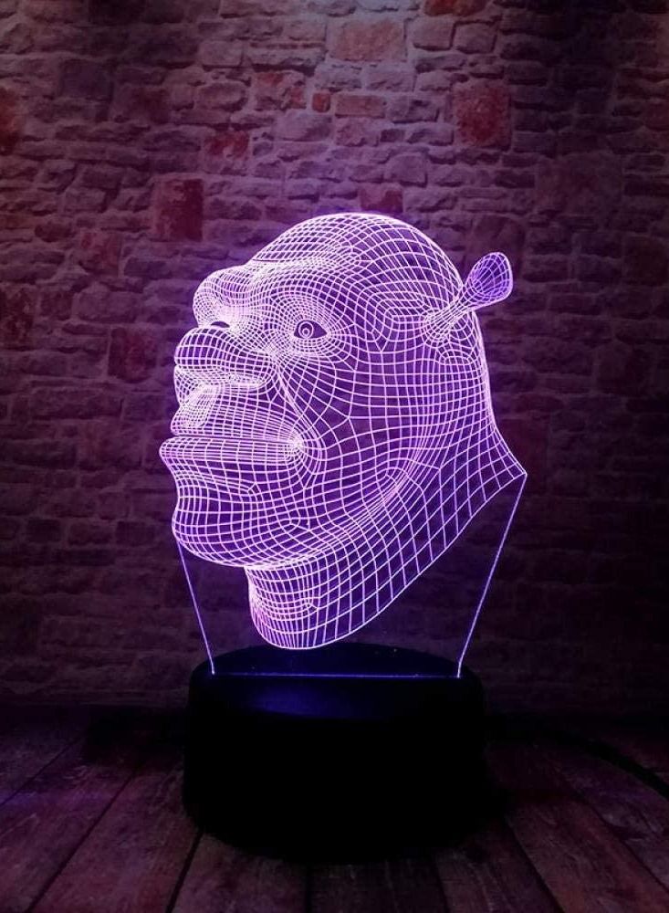althiqahkey Multicolour 3D Illusion Lamp LED Night Light Shrek Anime Figures Model Colorful Flash Lighting Cartoon Characters Action Figures And Toys For Kids Birthday Or Gifts - Image 5