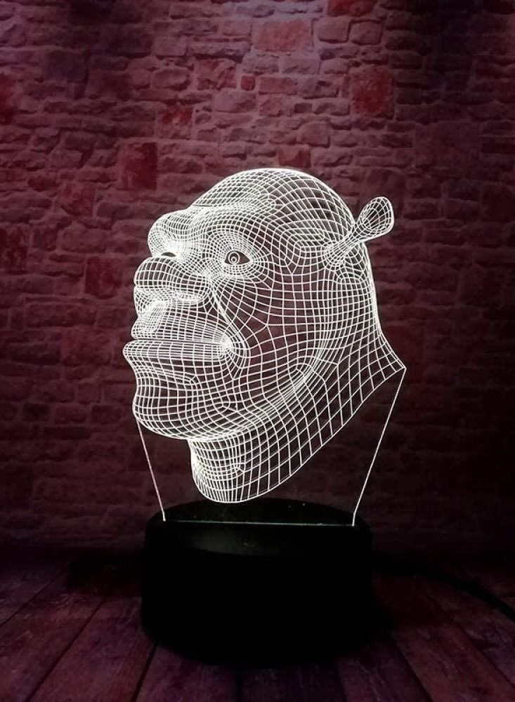 althiqahkey Multicolour 3D Illusion Lamp LED Night Light Shrek Anime Figures Model Colorful Flash Lighting Cartoon Characters Action Figures And Toys For Kids Birthday Or Gifts - Image 4