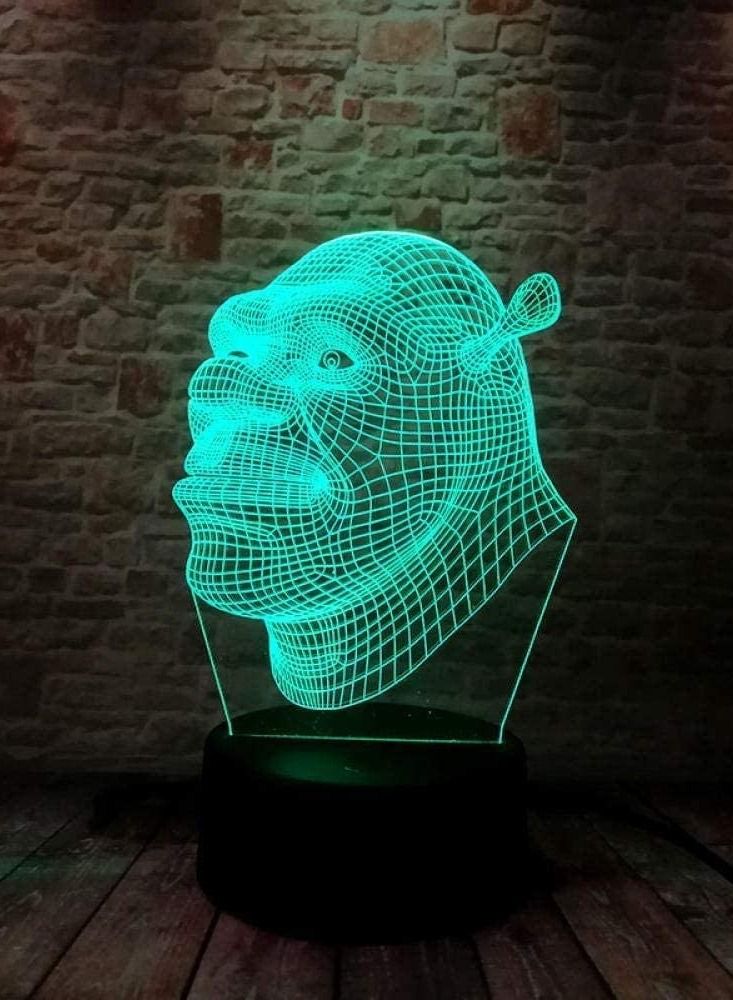 althiqahkey Multicolour 3D Illusion Lamp LED Night Light Shrek Anime Figures Model Colorful Flash Lighting Cartoon Characters Action Figures And Toys For Kids Birthday Or Gifts - Image 1