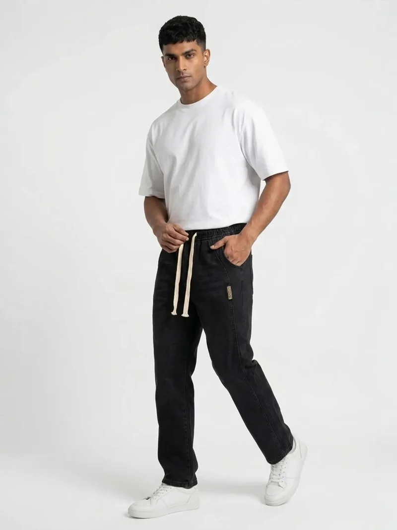 بيغ دارت BDART Relaxed Fit Denim Pants with Drawstring Waist
