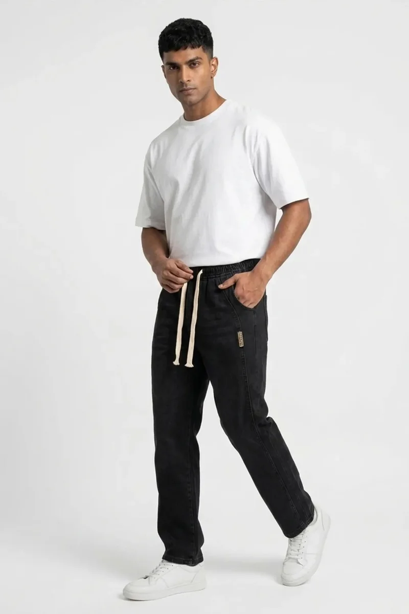 بيغ دارت BDART Relaxed Fit Denim Pants with Drawstring Waist