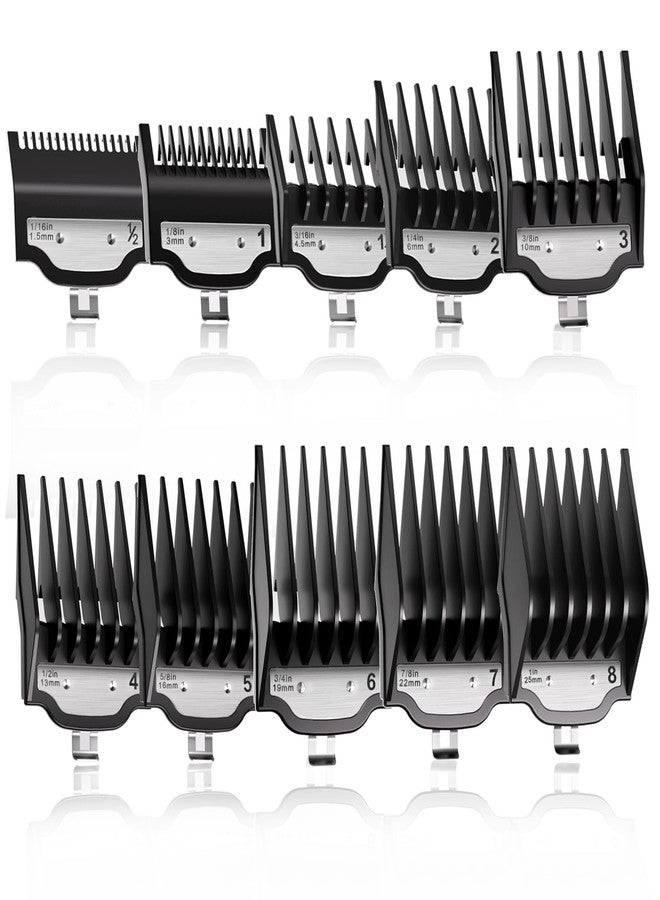 CR8GR8 for Wahl Clipper Guards Set, 10 Pcs Compatible with Wahl Guards for Clippers from 1/16" to 1", Universal Barber Guards with Metal Clip fits #31 - Image 1