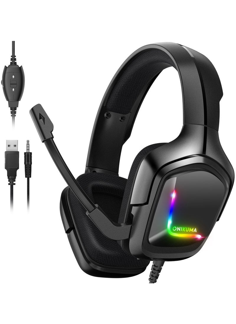 onikuma K20 3.5mm Stereo Gaming Headphones for PS4 – High-Quality Gaming Earphone with Clear Sound, Comfortable Fit, Noise Isolation, Adjustable Mic, Compatible with PS4, Xbox, PC, and Mobile - Image 1