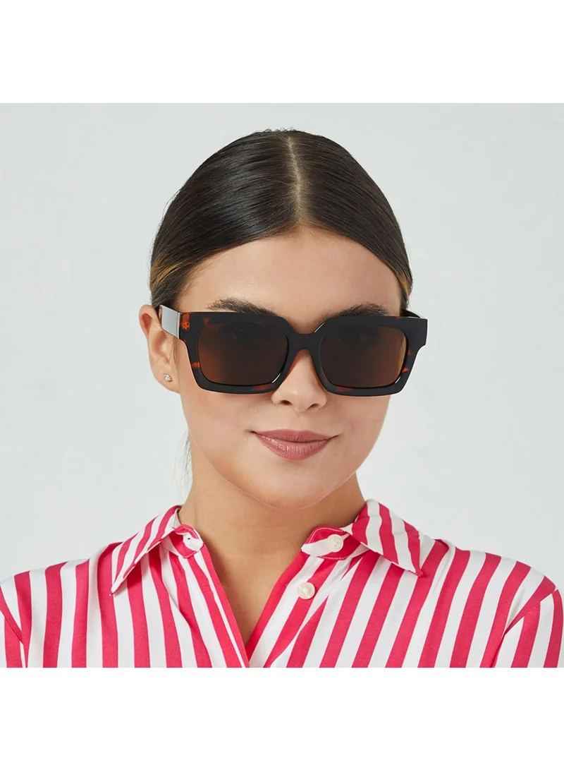 Blackout PLAZA Women Tortoise Sunglasses - Frame Material: Thermoplastic Rubber (TR90)- Frame Color: Tortoise-Lens Color: Brown  - Full Rim