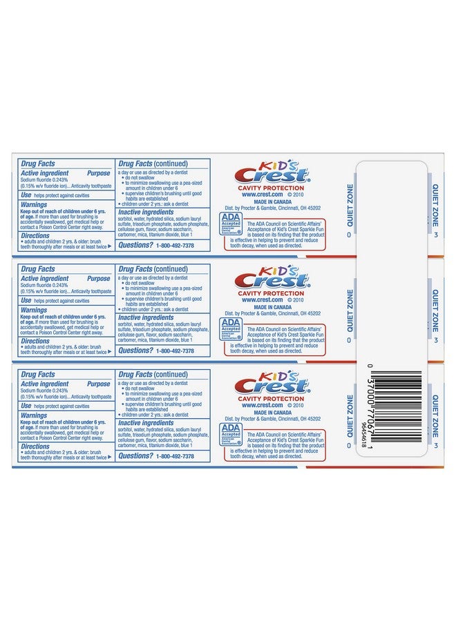 كرست معجون أسنان كريست للأطفال لحماية التسوس، معجون أسنان كريست للأطفال، للأطفال والصغار من عمر سنتين فما فوق، بنكهة التألق، 4.6 أونصة (عبوة من 3 قطع)، معجون أسنان للأطفال - Image 2