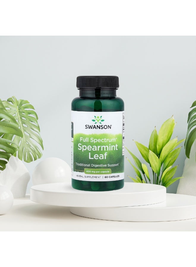 Swanson Full Spectrum Spearmint Leaf 400 mg 60 Capsules - Image 2