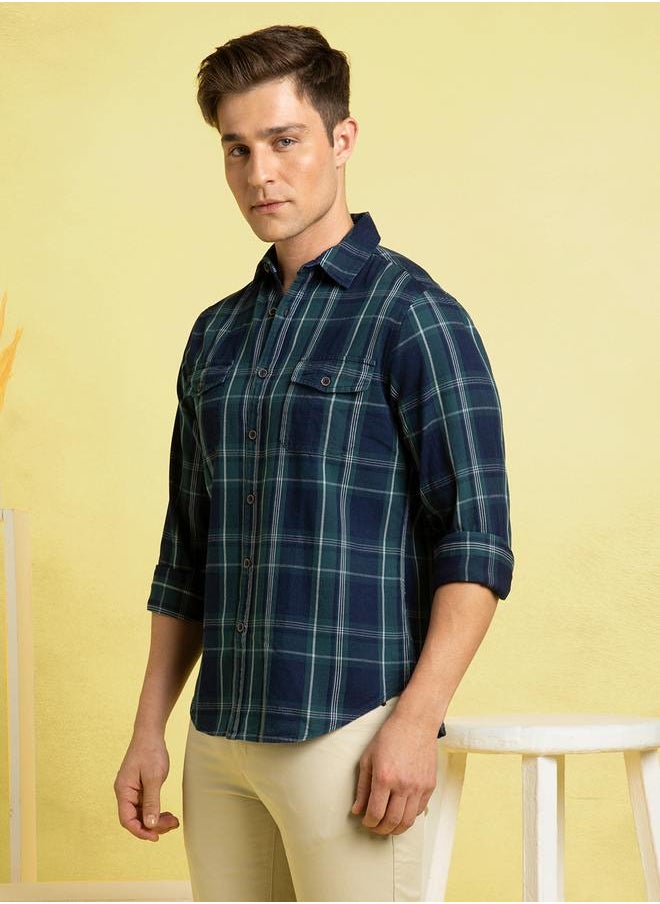 Dennis Lingo Classic Navy Shirt For Men Featuring A Timeless Design With Comfortable Fit Crafted From Soft Fabric  - Image 3