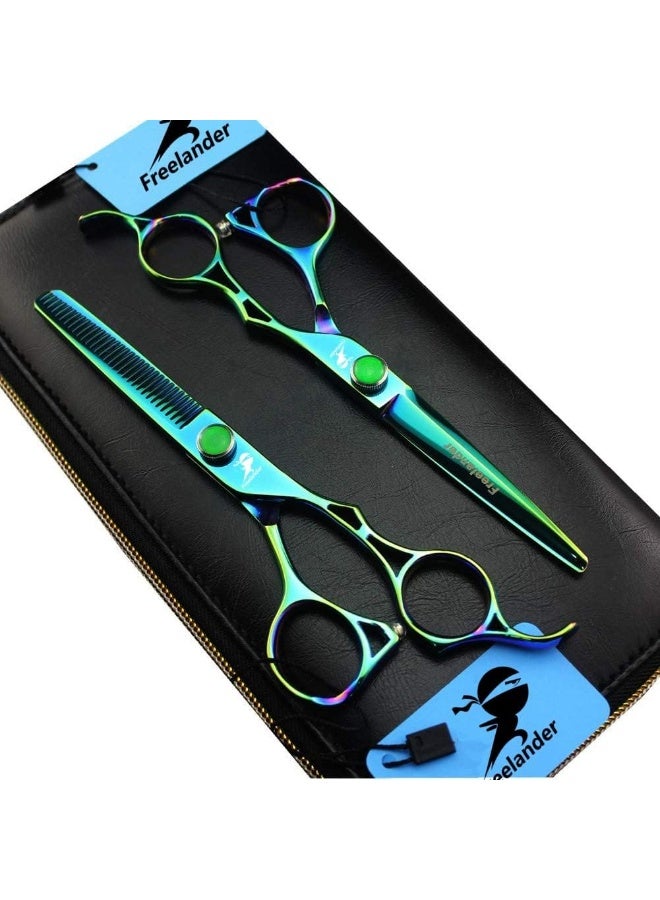 ROCOCO 6.0" Professional Japan 440C Hair Cutting Shears - Salon Hair Blending/Thinning/Texturizing Scissor for Barber or Home Use - Image 1