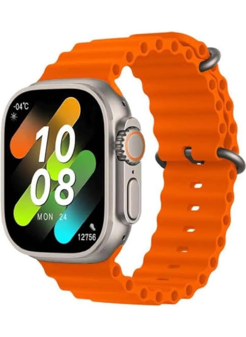 W&O - X9 ULTRA 2 Series 9 SUPER AMOLED Display 480X320 Open AI Chat GPT GPS NFC Bluetooth V5 Call Wireless Charger Orange - Image 1