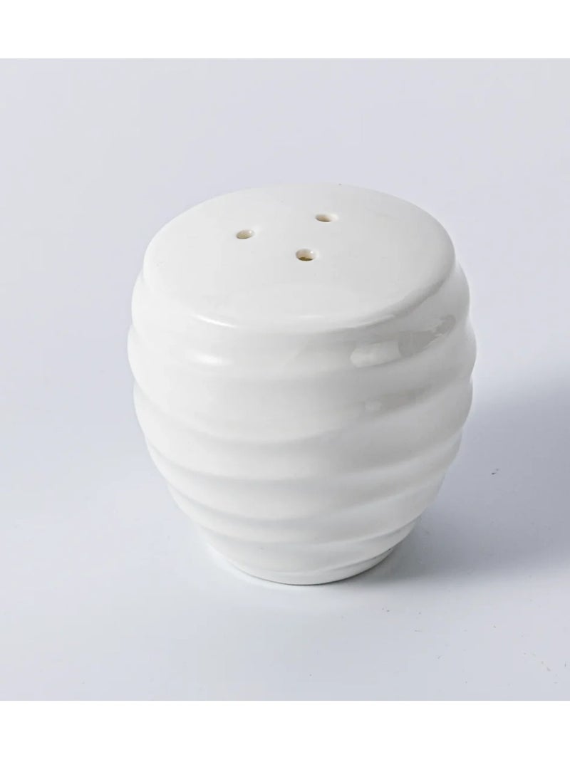 MAAC Home White Ceramic Salt & Pepper Shaker – Elegant Wavy Pattern Kitchen & Dining Table Accessory | Modern Decorative Seasoning Dispenser