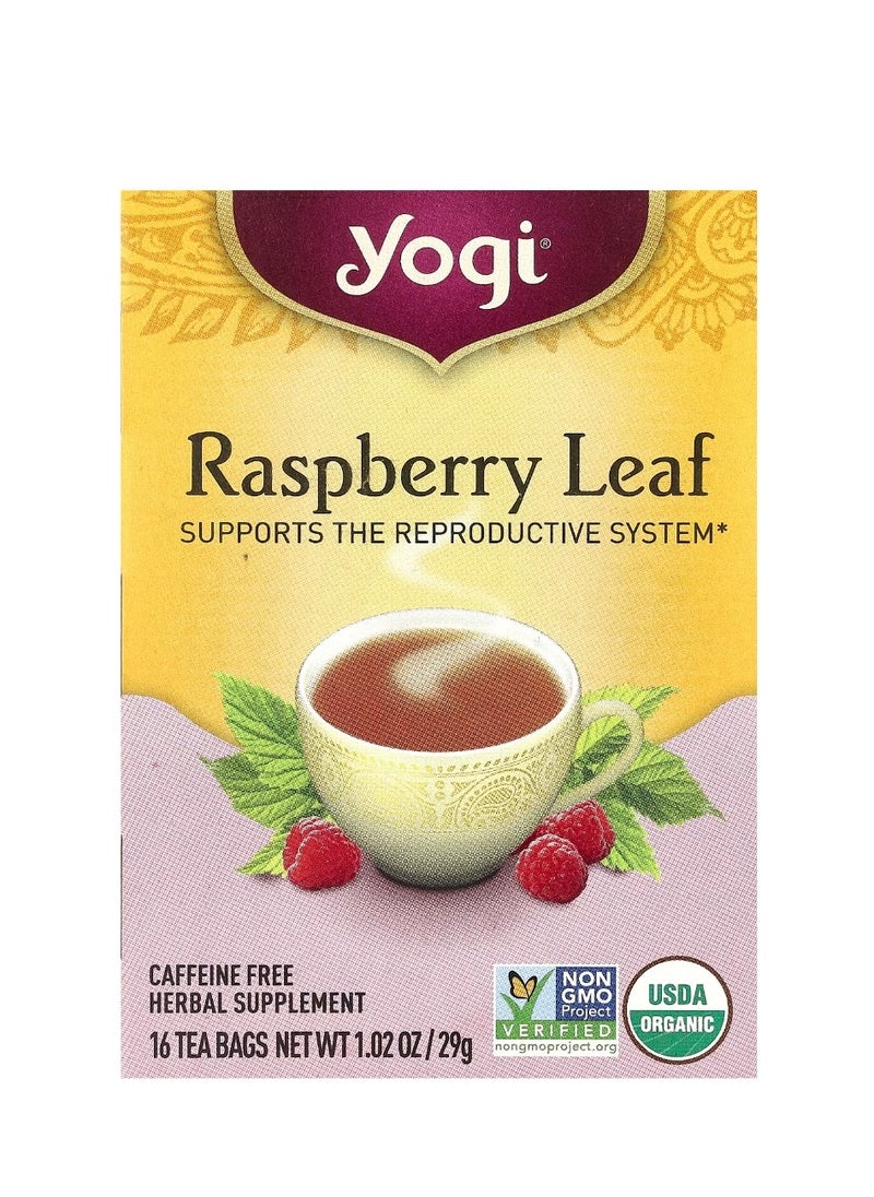 Yogi Tea Raspberry Leaf Caffeine Free 16 Tea Bags 1.02 oz (29 g)  - Image 1