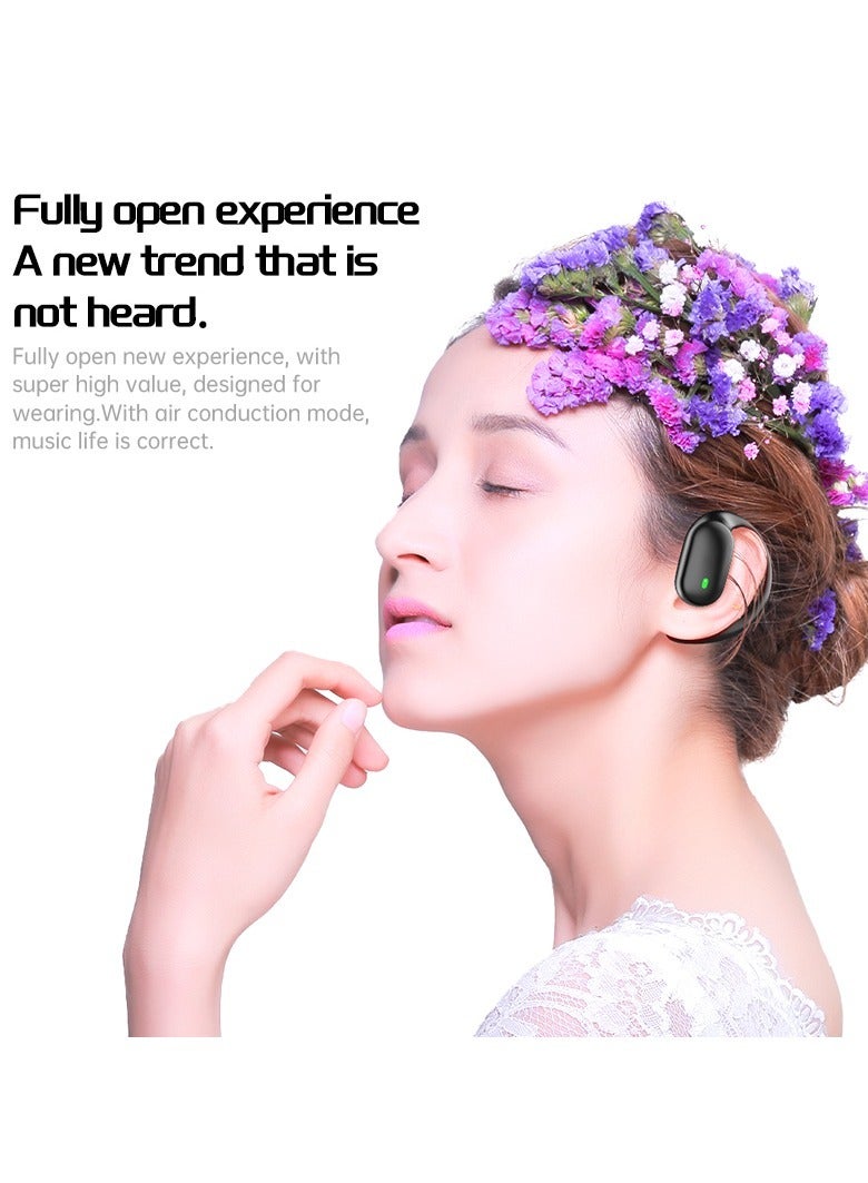 AROAQ X19 Wireless Bluetooth 5.3 Headphones Ear-Hook Earbuds with Microphone In-Ear Sports Headset Sweatproof Noise Reduction Earphone for Running Driving Office Working (Transparent Cap) - Image 3