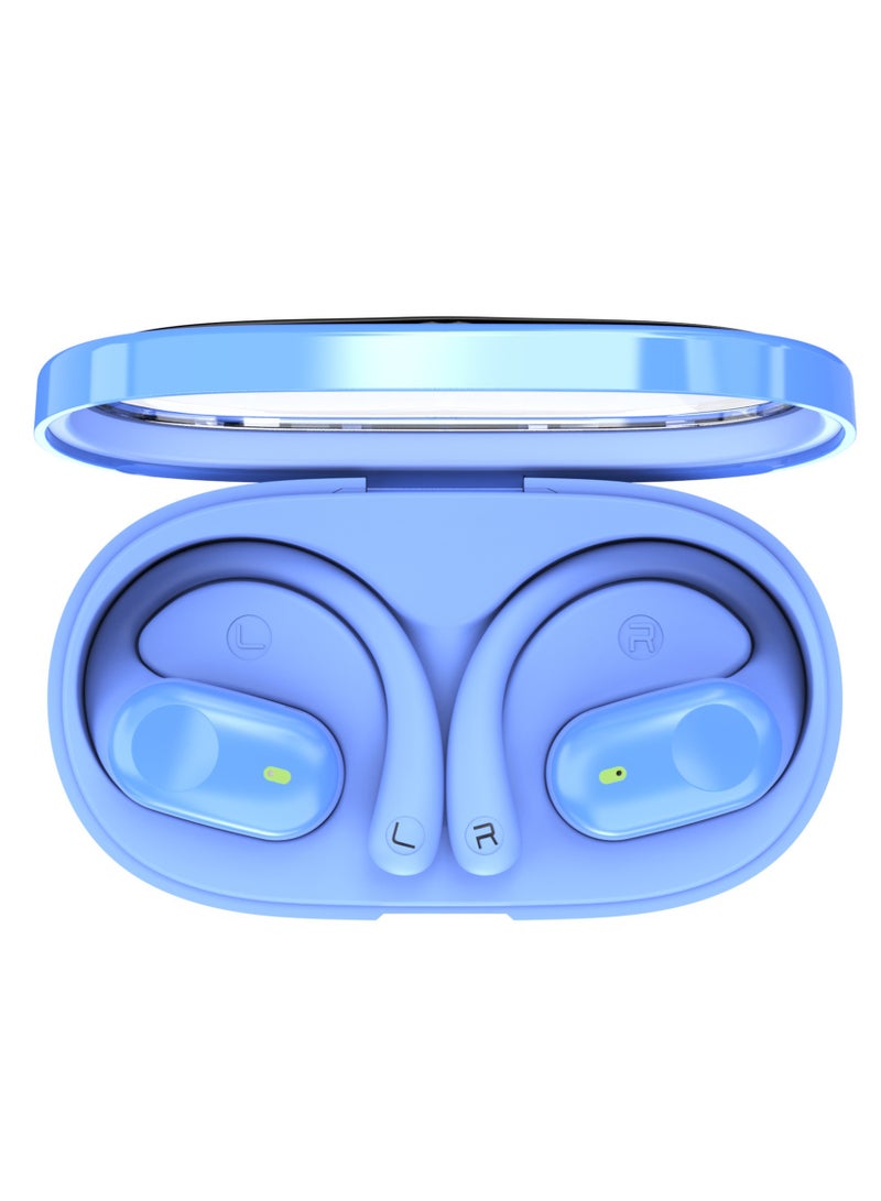 AROAQ X19 Wireless Bluetooth 5.3 Headphones Ear-Hook Earbuds with Microphone In-Ear Sports Headset Sweatproof Noise Reduction Earphone for Running Driving Office Working (Transparent Cap) - Image 2