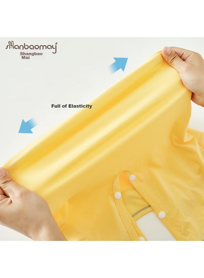SHANBAOMAY Shangbaomaichunxia بيجاما أطفال طويلة الأكمام، قماش لينزينغ مودال رقيق، ملابس منزلية للصبيان والبنات، لون توت وردي، المقاس 150 - Image 5