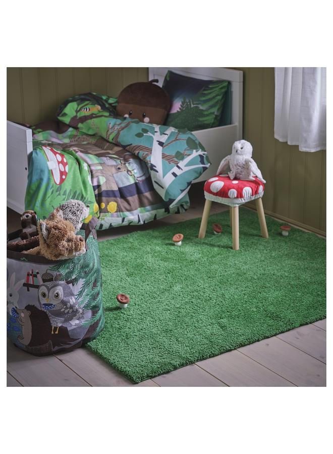 Zaboon Rug, high pile, green, 133x160 cm - Image 2