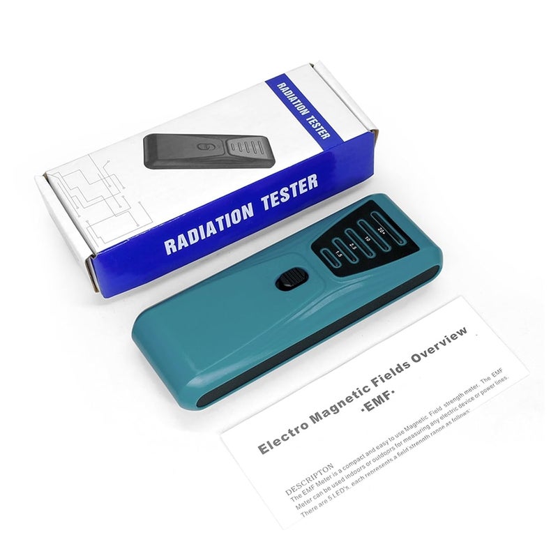 Digital Electrometer, 2pcs EMF Meter Paranormal Investigation Equipment with 5 LED Light Ghost Hunting Detector Battery Powered Radiation Tester(Green) - Image 1