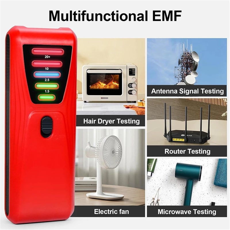 Digital Electrometer, 2pcs EMF Meter Paranormal Investigation Equipment with 5 LED Light Ghost Hunting Detector Battery Powered Radiation Tester(Green) - Image 3