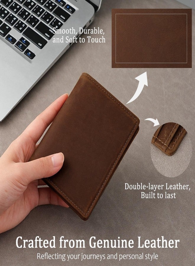 LnxLtw Slim Vertical Wallet for Men – Full Grain Leather RFID Blocking Mens Bifold Wallet with ID Window, 7 Card Slots & 2 Cash Pockets, Front Pocket Compact Travel Wallet with Gift Box (Coffee Brown) - Image 5