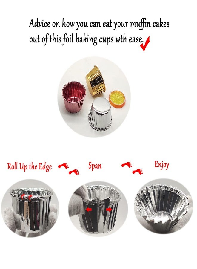 Mombake Aluminum Foil Standard Muffin Cupcake Liners, Disposable Baking Cups with Vibrant Color for Party Celebration, Gold 50-Count - Image 5