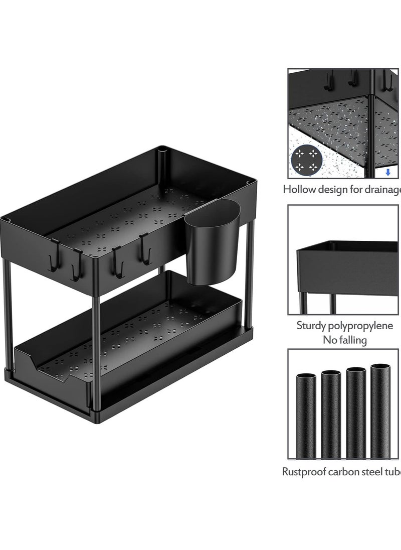 RATSAW - 1 Pack Under Sink Organizers and Storage Pull Out Sliding Drawer 2 Tier Multi-purpose Kitchen Under the Sink Organizer Under Bathroom Sink Shelf Storage Rack for Countertop Laundry - Image 1