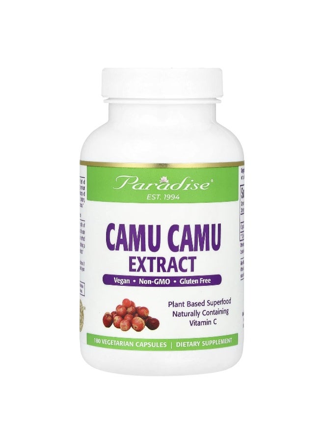 Paradise Herbs Paradise Herbs, Camu Camu Extract, 400 mg, 180 Vegetarian Capsules  - Image 1