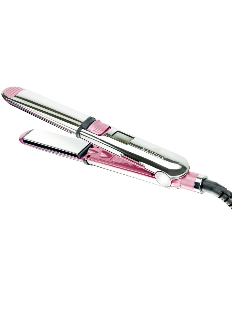Barony Titanium Ionic Ceramic Hair Straightener 480° - Pink - Image 2